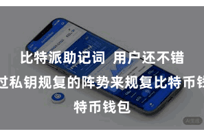 比特派助记词  用户还不错通过私钥规复的阵势来规复比特币钱包