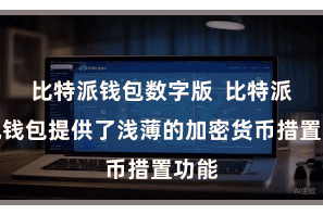 比特派钱包数字版  比特派手机钱包提供了浅薄的加密货币措置功能